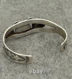 Vintage Native American Navajo Turquoise Ingot silver Bracelet 7 in