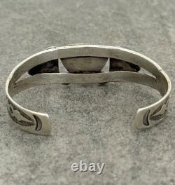 Vintage Native American Navajo Turquoise Ingot silver Bracelet 7 in