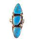 Vintage Native American Navajo Turquoise Multi Stone Ring Size 5.5 Ornate