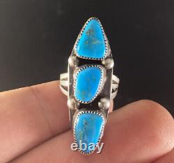 Vintage Native American Navajo Turquoise Multi Stone Ring Size 5.5 Ornate