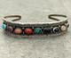 Vintage Native American Navajo Turquoise Multi stone Sterling Bracelet 6.75 in