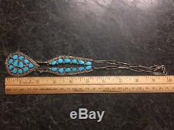 Vintage Native American Navajo Turquoise Necklace Sterling Silver DB 925