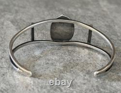 Vintage Native American Navajo Turquoise Pyrite Sterling silver Bracelet SIGNED