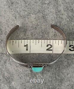 Vintage Native American Navajo Turquoise SQUARE Sterling silver Bracelet Cuff