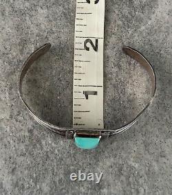 Vintage Native American Navajo Turquoise SQUARE Sterling silver Bracelet Cuff