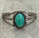 Vintage Native American Navajo Turquoise Split Shank Sterling silver Bracelet