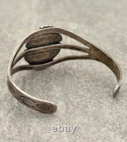Vintage Native American Navajo Turquoise Split Shank Sterling silver Bracelet