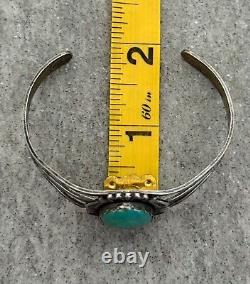 Vintage Native American Navajo Turquoise Split Shank Sterling silver Bracelet