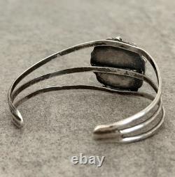 Vintage Native American Navajo Turquoise Sterling Silver Bracelet 6.6 in