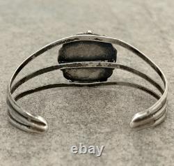 Vintage Native American Navajo Turquoise Sterling Silver Bracelet 6.6 in