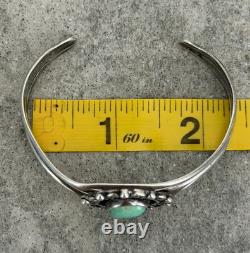 Vintage Native American Navajo Turquoise Sterling Silver Bracelet 6.6 in