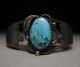 Vintage Native American Navajo Turquoise Sterling Silver Cuff Bracelet