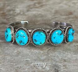 Vintage Native American Navajo Turquoise Sterling Silver bracelet by P Attakai