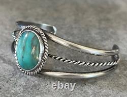 Vintage Native American Navajo Turquoise Sterling silver Bracelet 17g