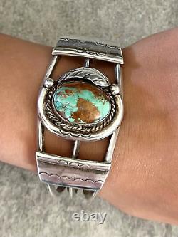 Vintage Native American Navajo Turquoise Sterling silver Bracelet 39+g