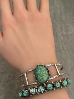 Vintage Native American Navajo Turquoise Sterling silver Bracelet 6.5 in