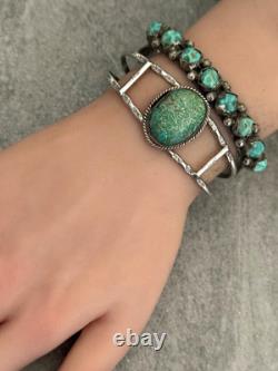 Vintage Native American Navajo Turquoise Sterling silver Bracelet 6.5 in