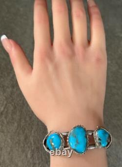 Vintage Native American Navajo Turquoise Sterling silver Bracelet SMALL 33+g