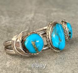 Vintage Native American Navajo Turquoise Sterling silver Bracelet SMALL 33+g