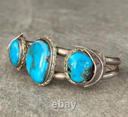 Vintage Native American Navajo Turquoise Sterling silver Bracelet SMALL 33+g