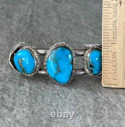 Vintage Native American Navajo Turquoise Sterling silver Bracelet SMALL 33+g