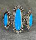 Vintage Native American Navajo Turquoise Sterling silver Bracelet signed