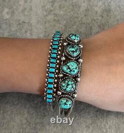 Vintage Native American Navajo Turquoise Sterling silver Cuff Bracelet