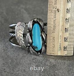 Vintage Native American Navajo Turquoise Sterling silver Cuff Bracelet