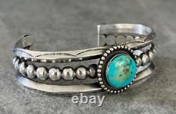 Vintage Native American Navajo Turquoise Sterling silver Cuff Bracelet 37+g
