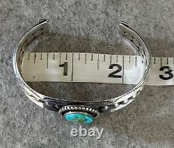 Vintage Native American Navajo Turquoise Sterling silver Cuff Bracelet 37+g