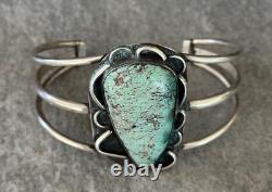 Vintage Native American Navajo Turquoise Sterling silver Cuff Bracelet LARGE