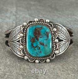 Vintage Native American Navajo Turquoise Sterling silver LARGE Bracelet 48+g