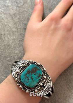 Vintage Native American Navajo Turquoise Sterling silver LARGE Bracelet 48+g