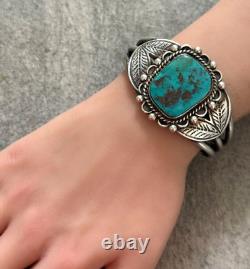 Vintage Native American Navajo Turquoise Sterling silver LARGE Bracelet 48+g