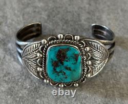 Vintage Native American Navajo Turquoise Sterling silver LARGE Bracelet 48+g