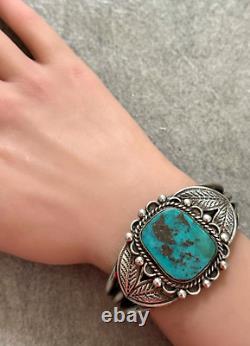 Vintage Native American Navajo Turquoise Sterling silver LARGE Bracelet 48+g