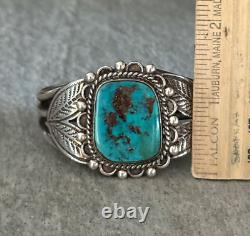 Vintage Native American Navajo Turquoise Sterling silver LARGE Bracelet 48+g