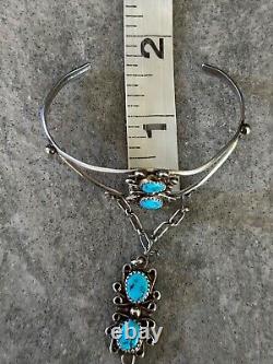 Vintage Native American Navajo Turquoise Sterling silver Slave Bracelet & Ring