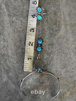 Vintage Native American Navajo Turquoise Sterling silver Slave Bracelet & Ring