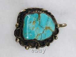 Vintage Native American Navajo Unsigned Turquoise Sterling Pendant OLD PAWN