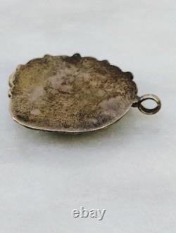 Vintage Native American Navajo Unsigned Turquoise Sterling Pendant OLD PAWN