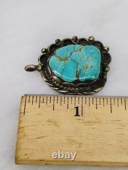 Vintage Native American Navajo Unsigned Turquoise Sterling Pendant OLD PAWN