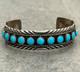 Vintage Native American Navajo VERDY JAKE Turquoise Sterling Bracelet 6.25 in