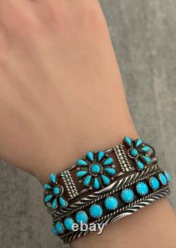 Vintage Native American Navajo VERDY JAKE Turquoise Sterling Bracelet 6.25 in