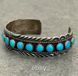 Vintage Native American Navajo VERDY JAKE Turquoise Sterling Bracelet 6.25 in