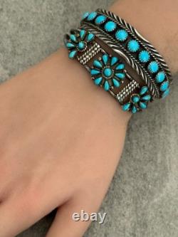 Vintage Native American Navajo VERDY JAKE Turquoise Sterling Bracelet 6.25 in