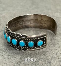 Vintage Native American Navajo VERDY JAKE Turquoise Sterling Bracelet 6.25 in