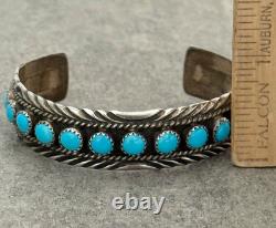Vintage Native American Navajo VERDY JAKE Turquoise Sterling Bracelet 6.25 in