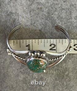 Vintage Native American Navajo Waterweb Turquoise Sterling silver Bracelet 36+g