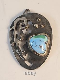 Vintage Native American Navajo jewelry sterling Silver Pendant, Hand Made